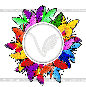 Beautiful background with butterflies - vector image