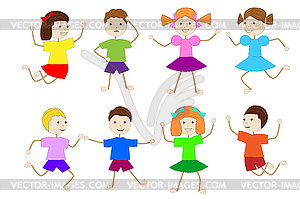 Set of children of girls and boys - vector image