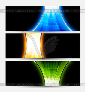Набор абстрактных баннеров - векторизованное изображение клипарта