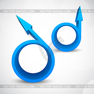 Background with circles and arrows - vector clipart