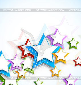 Background with colorful stars - vector clipart