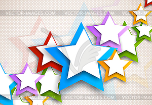 Background with colorful stars - vector image