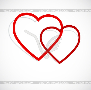 Фон с красными сердцами и цветами - векторный клипарт Royalty-Free