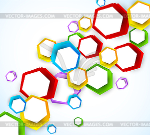 Colorful background with hexagons - vector clip art