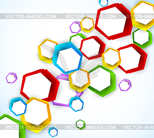 Красочный фон с шестиугольников - изображение в векторном формате