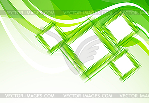 Green background with squares - vector clipart