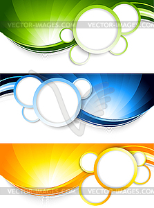 Set of banners with circles - vector image