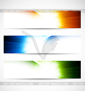 Set of shiny banners - color vector clipart