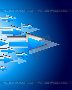 Background with blue arrows - vector clip art