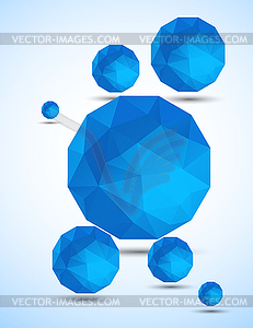 Abstract background with blue spheres - vector image