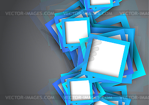 Abstract background with blue squares - vector clipart