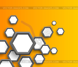 Abstract background with hexagons - color vector clipart