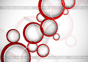 Abstract background with red circles - vector clipart