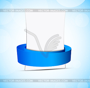 Abstract banner with blue ribbon - vector clip art