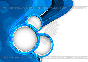 Abstract blue background with circles - color vector clipart