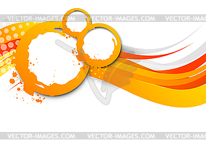 Abstract wavy orange background - vector image