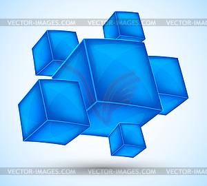 Фон с синими кубиками - графика в векторе