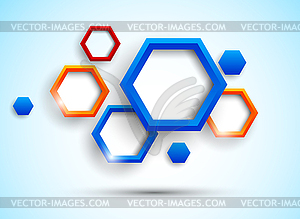 Background with colorful hexagons - vector image