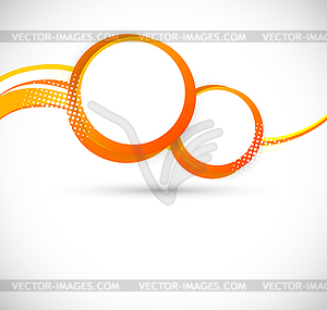 Background with orange circles - vector clipart