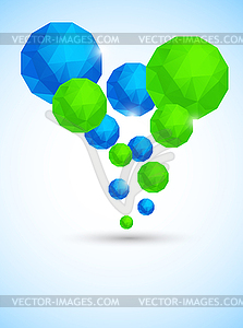 Background with polygonal spheres - vector image