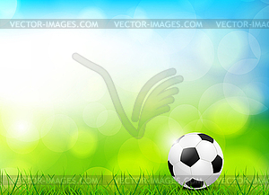 Background with soccer ball - vector image