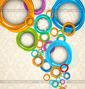 Circles on floral background - vector image