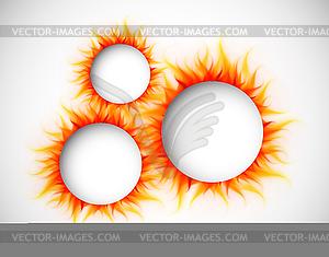 Circles with flames - vector clip art