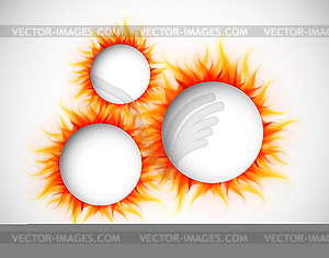Круги с огнем - изображение в векторном формате