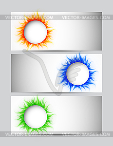 Set of banners with circles - vector clipart