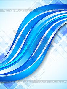 Background with blue wave - vector clip art