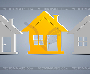 Orange house - vector clip art