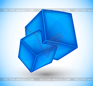 3d blue cubes - vector clipart