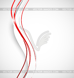 Red and grey wavy lines - vector clip art