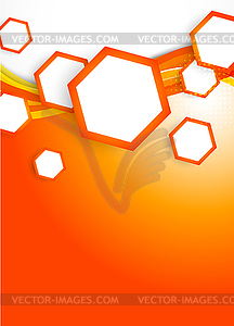 Orange hexagons - vector image