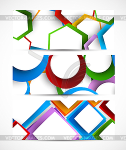 Set of geometric banners - vector clipart