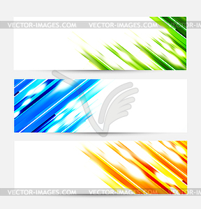 Set of striped banners - vector clipart