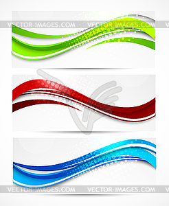 Set of wavy banners - vector clip art