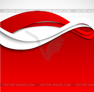 Abstract wavy red background - vector image