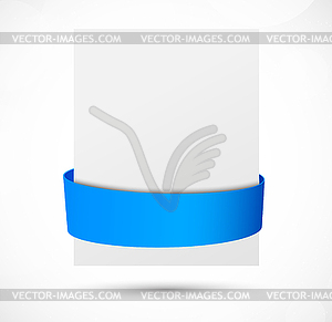 Abstract banner with blue ribbon - vector clip art
