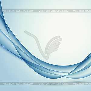 Abstract wavy background in blue color - vector image