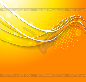 Abstract wavy orange background - vector image