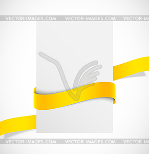 Banner with orange ribbon - vector clipart