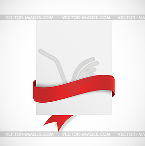 Banner with red ribbon - vector clip art