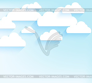 Голубое небо с облаками - рисунок в векторном формате