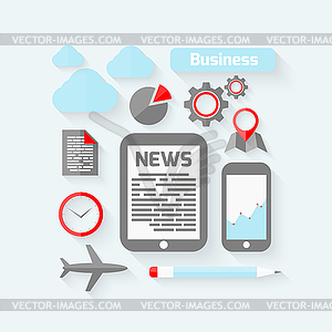 Business design in flat style - vector EPS clipart