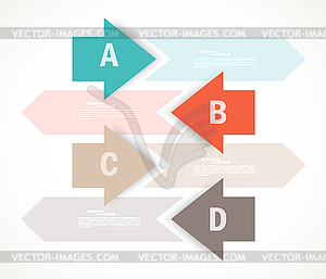 Set of four banners with arrows - vector clipart