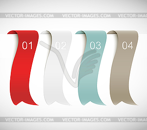 Set of numbered ribbons - vector image