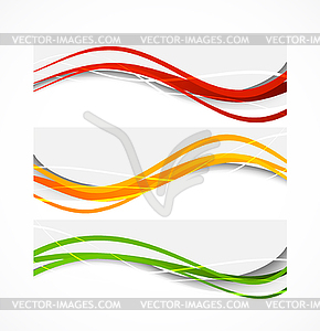 Set of wavy banners - vector image