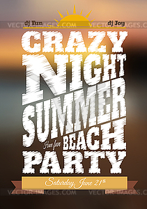 Summer night party poster - vector clip art