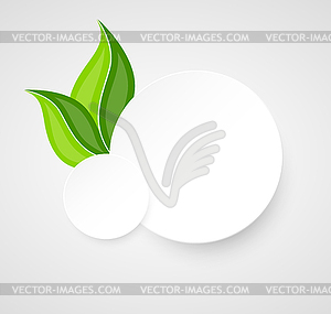 Two paper circles with leaves - vector clipart